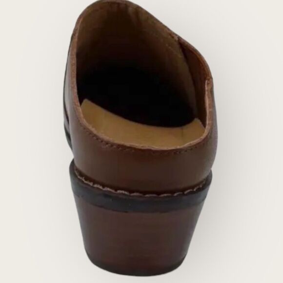 Vionic Nellie Mules Womens 5 US 36 EU Brown Leather Shoes Open Slip On Clog Heel - Picture 6 of 8